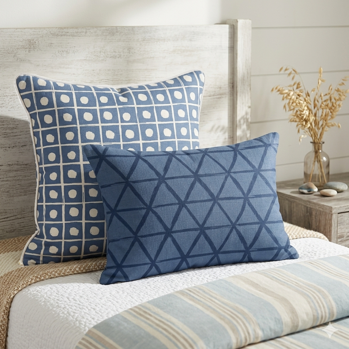 Ikat Fusion Coordinates Pair – Kelp Ribbon (Blue)