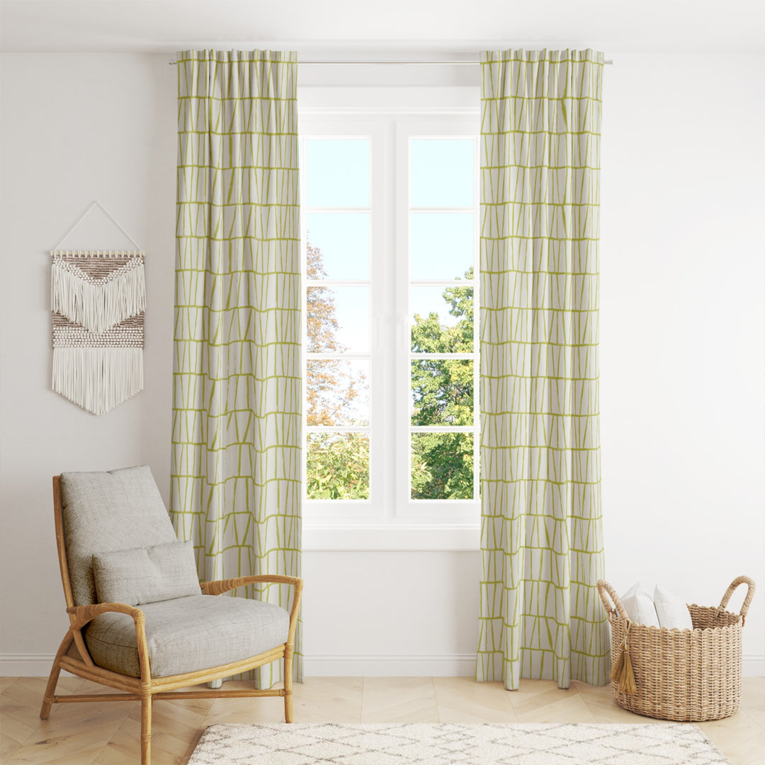 Ikat Fusion Curtain Panel Set – Lily Pad