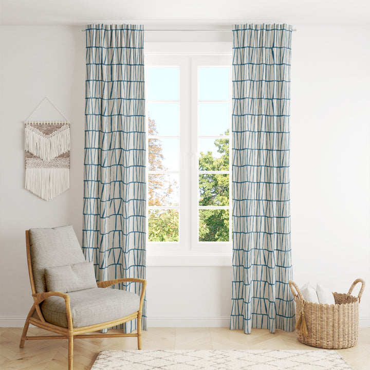 Ikat Fusion Curtain Panel Set – Lily Pad