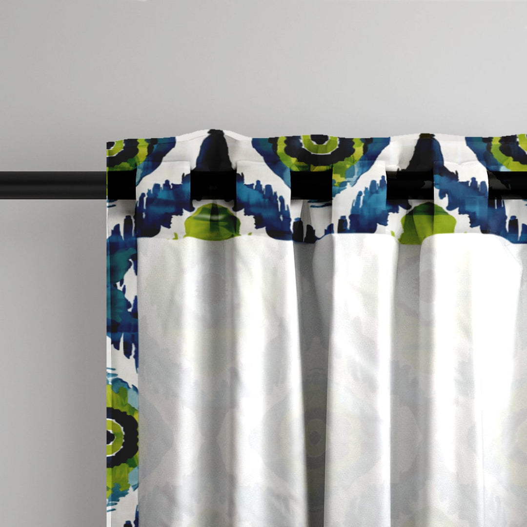 Ikat Fusion Curtain Panel Set – Lily Pad