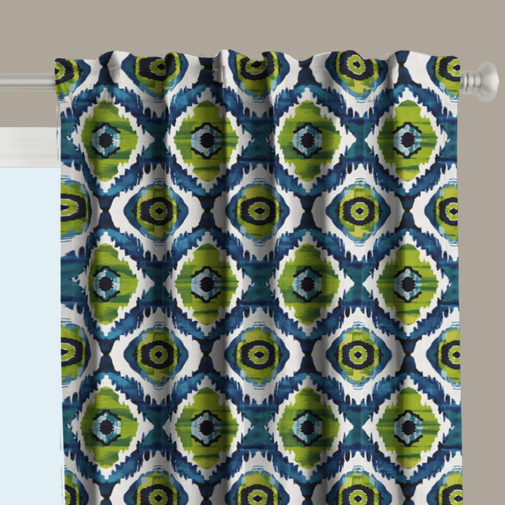 Ikat Fusion Curtain Panel Set – Lily Pad
