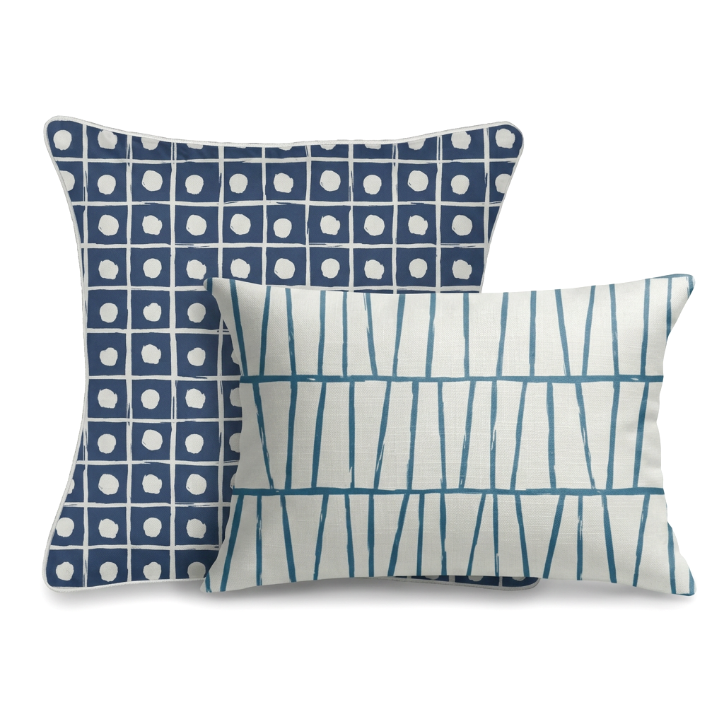 Ikat Fusion Coordinates Pair – Lily Pad (Pond)