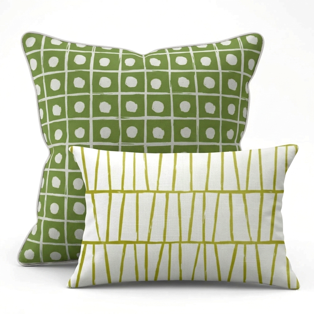 Ikat Fusion Coordinates Pair – Lily Pad (Leaf)