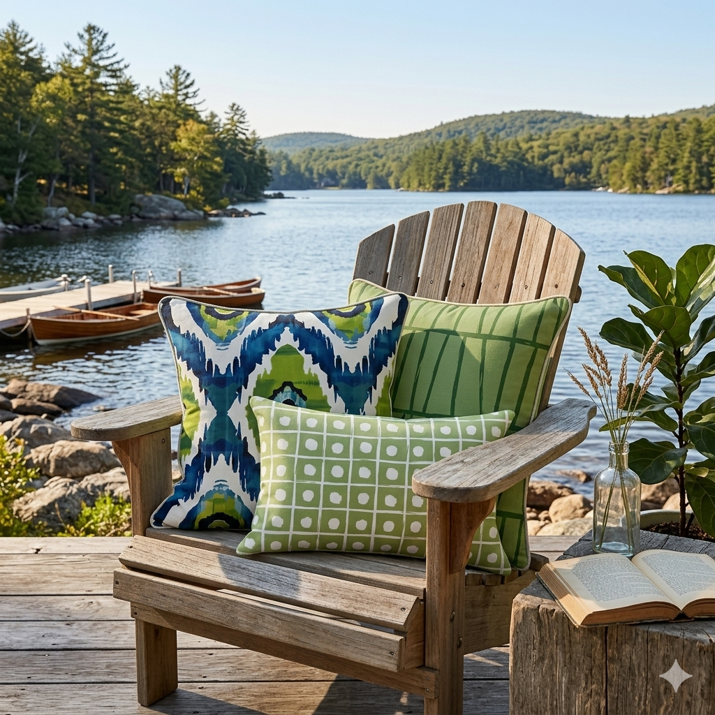 Ikat Fusion Pillow Trio – Lily Pad