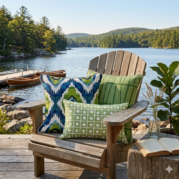 Ikat Fusion Pillow Trio – Lily Pad