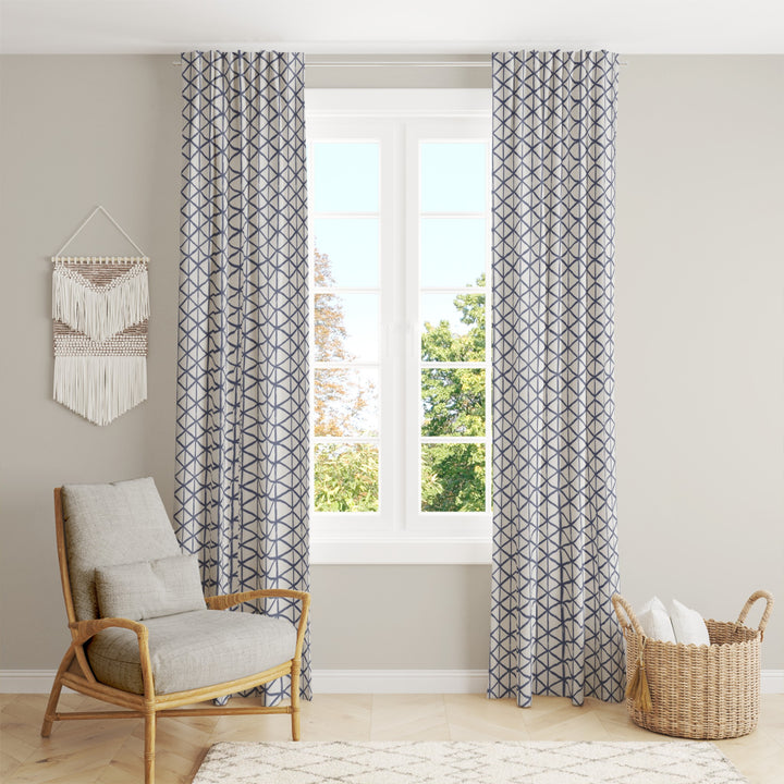 Ikat Fusion Curtain Panel Set – Peridot Blues