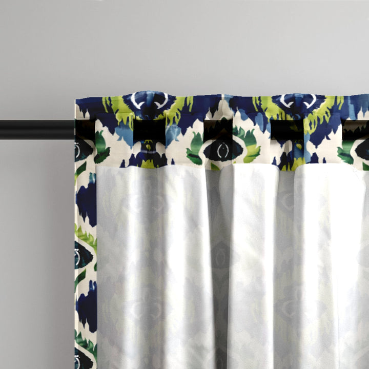 Ikat Fusion Curtain Panel Set – Peridot Blues