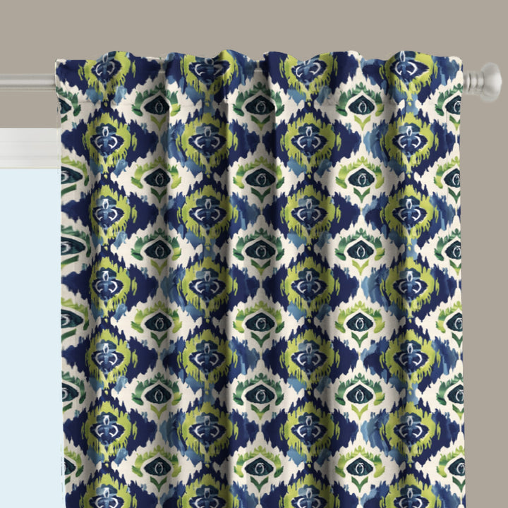 Ikat Fusion Curtain Panel Set – Peridot Blues