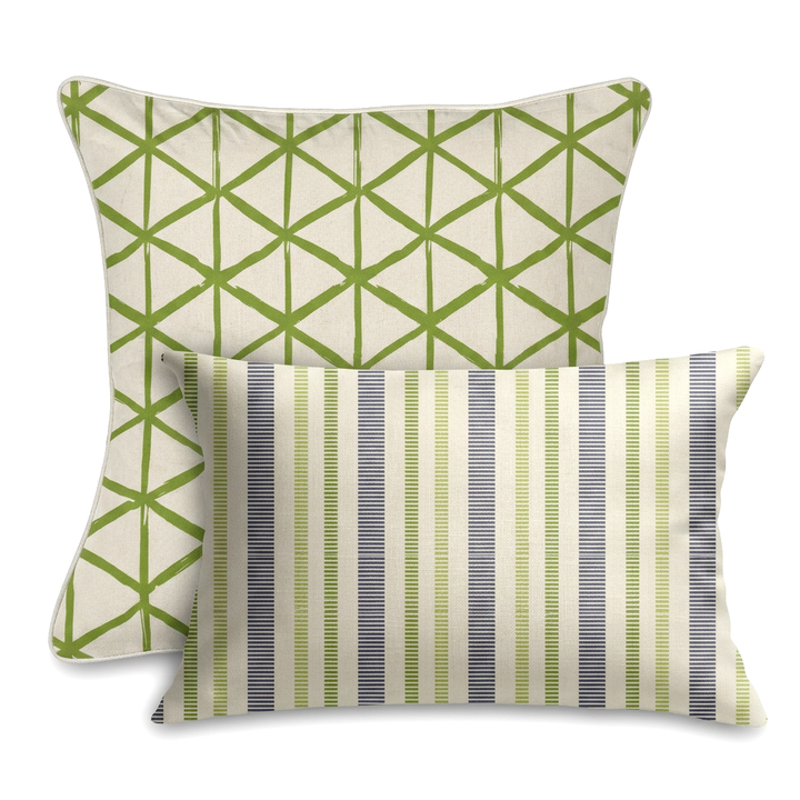 Ikat Fusion Coordinates Pair – Peridot Blues (Peridot)