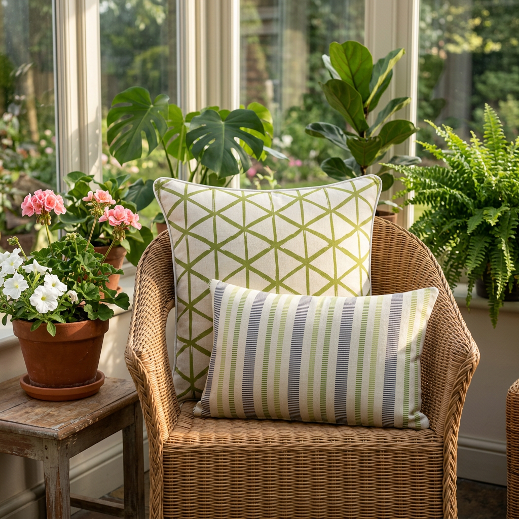 Ikat Fusion Coordinates Pair – Peridot Blues (Peridot)