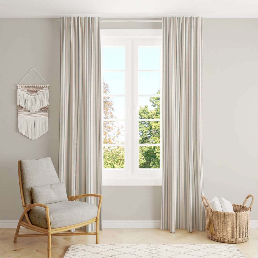 Ikat Fusion Curtain Panel Set – Sand &amp; Sea