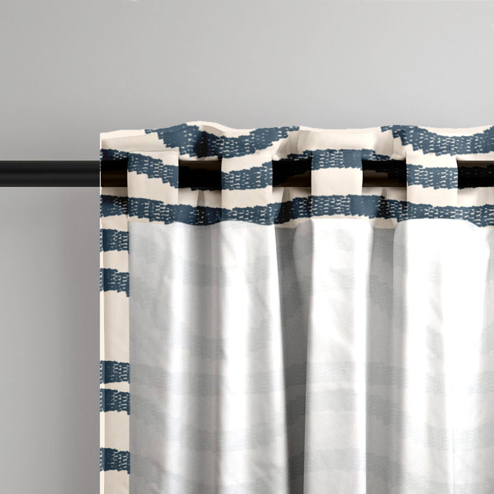 Ikat Fusion Curtain Panel Set – Sand &amp; Sea Geometric