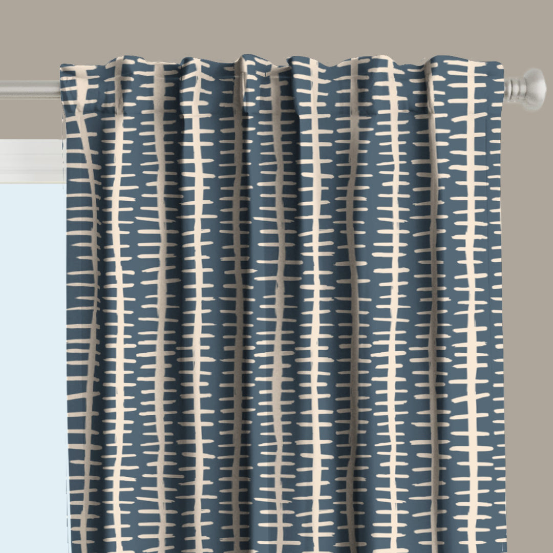 Ikat Fusion Curtain Panel Set – Sand &amp; Sea