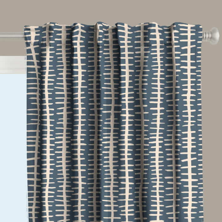 Ikat Fusion Curtain Panel Set – Sand &amp; Sea