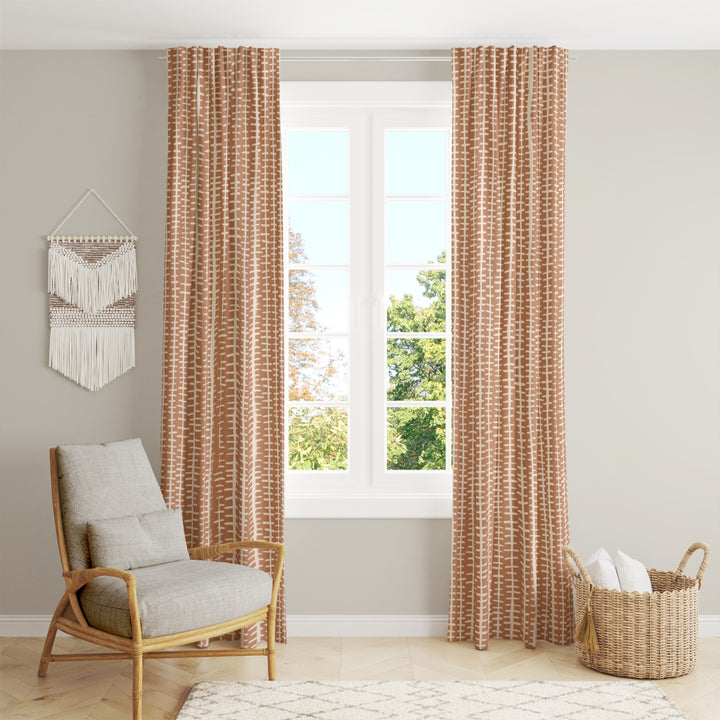 Ikat Fusion Curtain Panel Set – Sand &amp; Sea