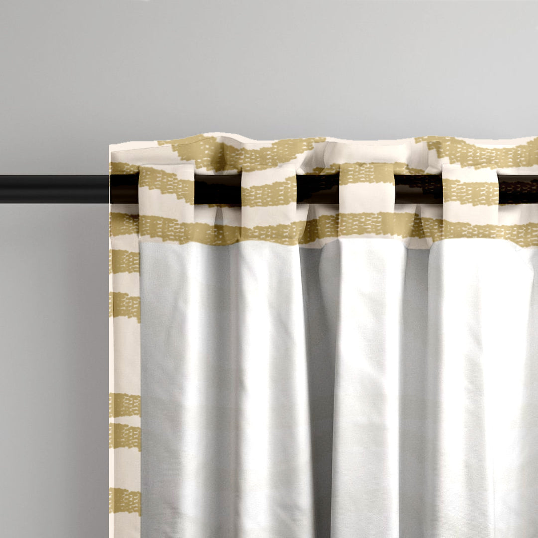 Ikat Fusion Curtain Panel Set – Sand &amp; Sea Geometric