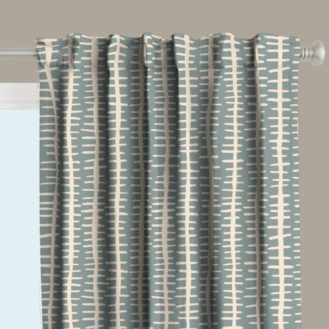 Ikat Fusion Curtain Panel Set – Sand &amp; Sea
