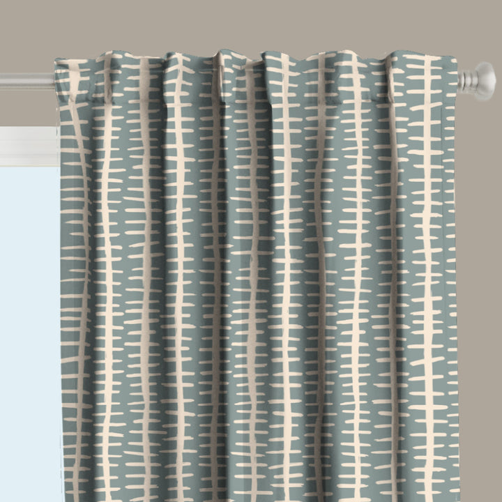Ikat Fusion Curtain Panel Set – Sand &amp; Sea
