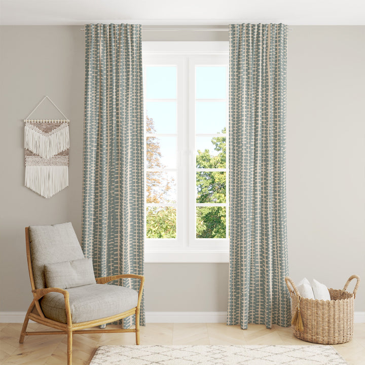 Ikat Fusion Curtain Panel Set – Sand &amp; Sea