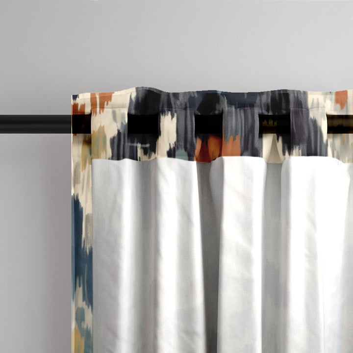 Ikat Fusion Curtain Panel Set – Sand &amp; Sea