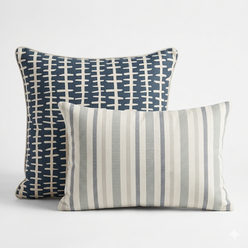 Ikat Fusion Coordinates Pair – Sand & Sea (Marine)