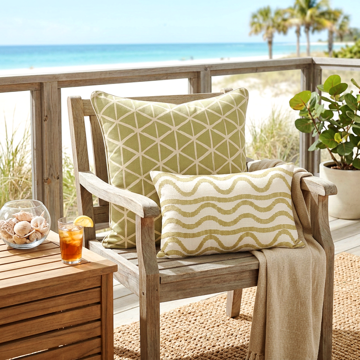 Ikat Fusion Coordinates Pair – Sand &amp; Sea Geometric (Sand)