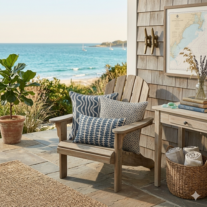 Ikat Fusion Pillow Trio – Sand &amp; Sea Geometric