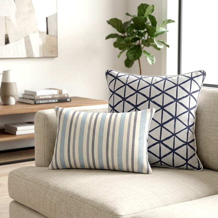 Ikat Fusion Coordinates Pair – Peridot Blues (Sapphire)