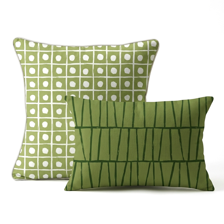 Reversible Pillow Pair – Limeade