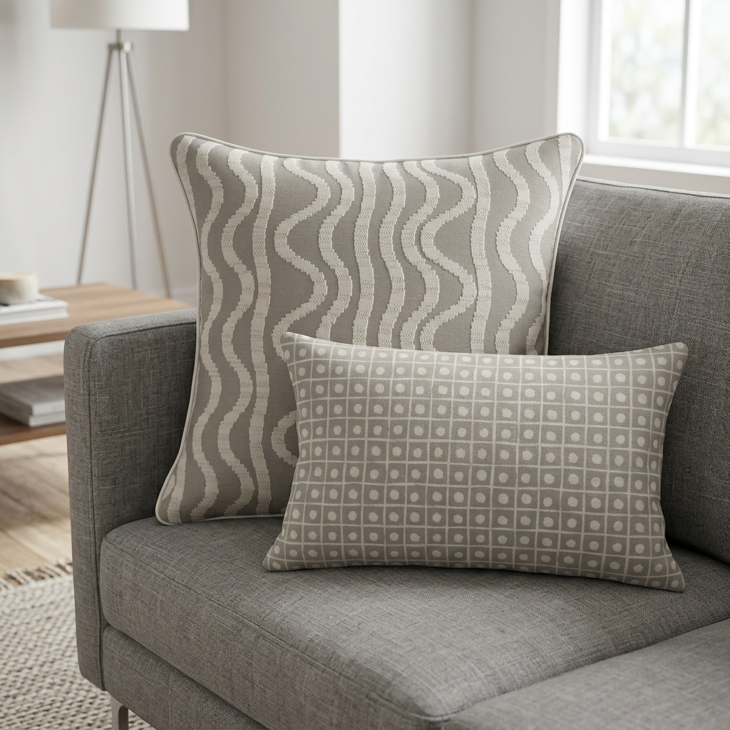 Natural Neutrals Reversible Pillow Pair – Overcast