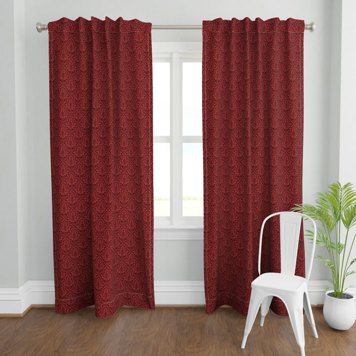 Midnight Garden™ Cotton Blend Curtain Panel Set (2 Panels) – Damask