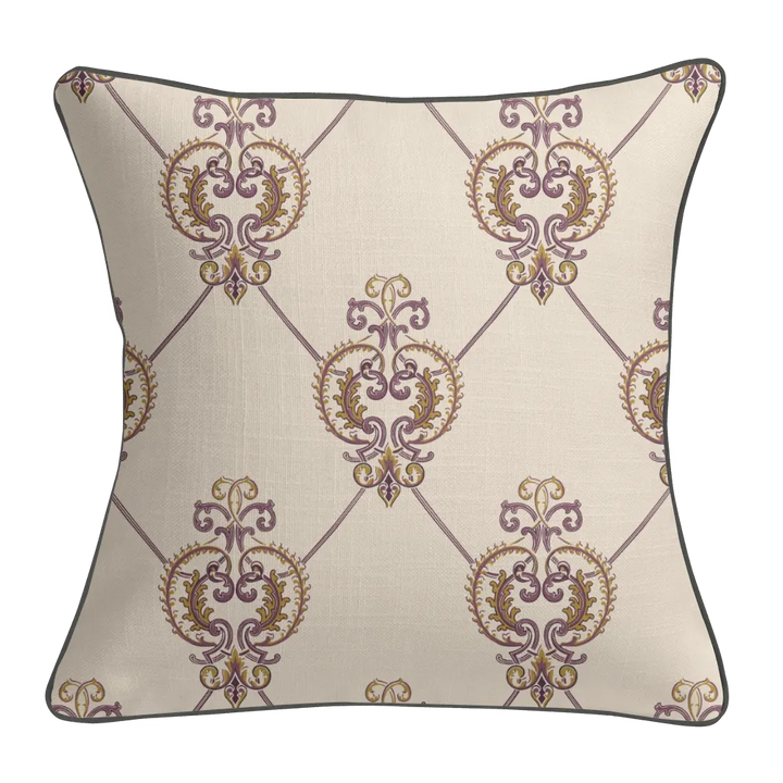 Harvest Garden Pillow Trio - Stamped Scatter (Aubergine)