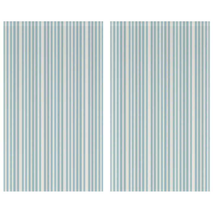 Window Curtain Set - Cotton Blend (2 Panels) | French Stripe - Pool