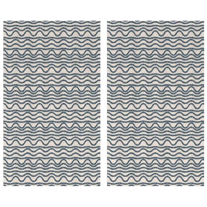 Ikat Fusion Curtain Panel Set – Sand &amp; Sea Geometric