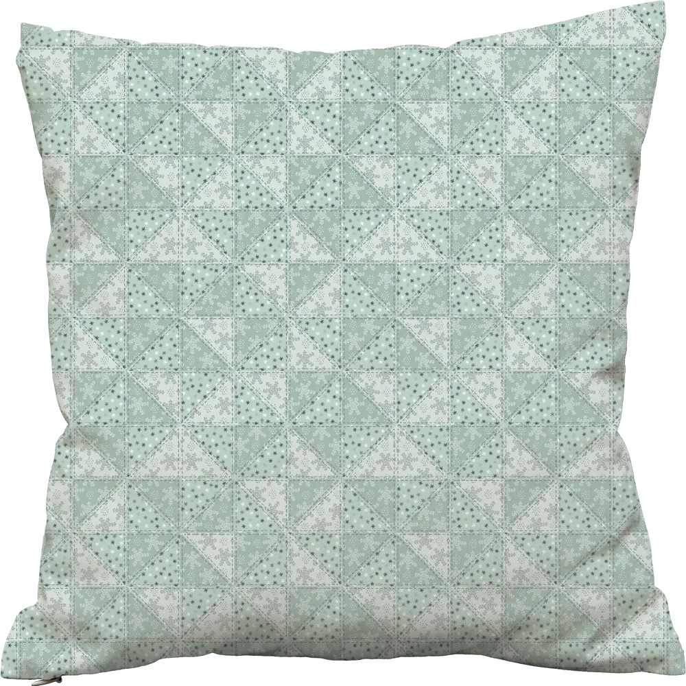 Luxury Flannel & Sherpa Comforter Set | Patchwork - Pinwheel - Snow - Mint