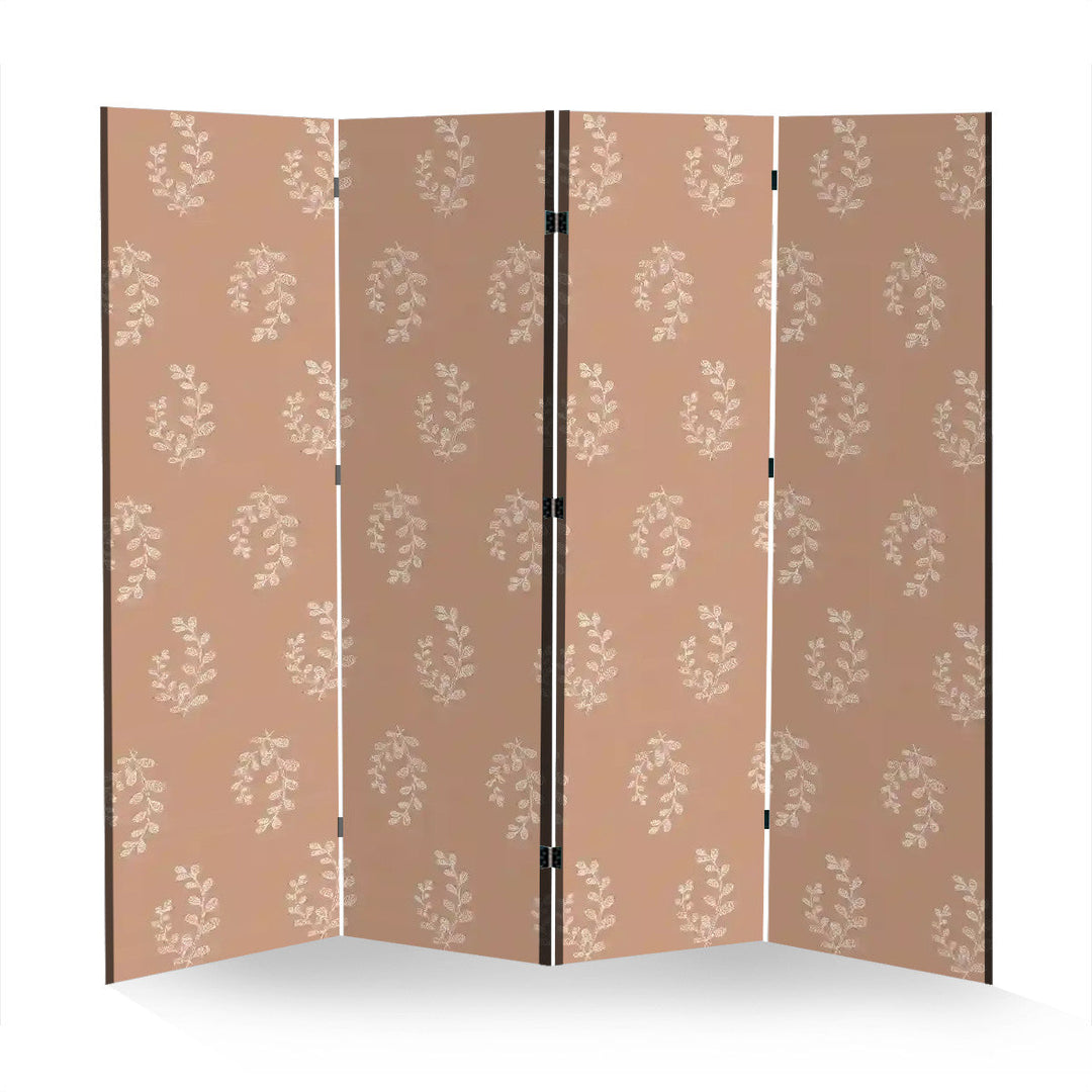 4 Panel Room Divider Folding Screen / Russet Summer