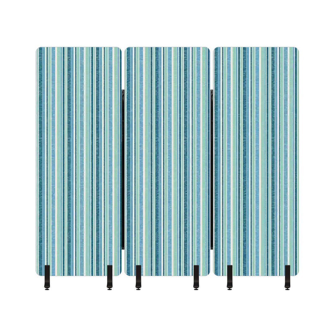 3 Panel Sound-Absorbing Room Divider / Sketchy Stripes