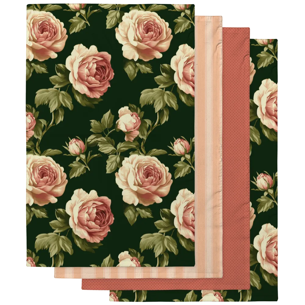 Susanna Tea Towel Set (4) | Vintage Cottage Collection