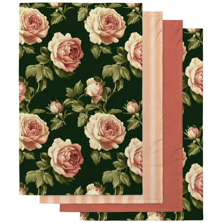 Susanna Tea Towel Set (4) | Vintage Cottage Collection
