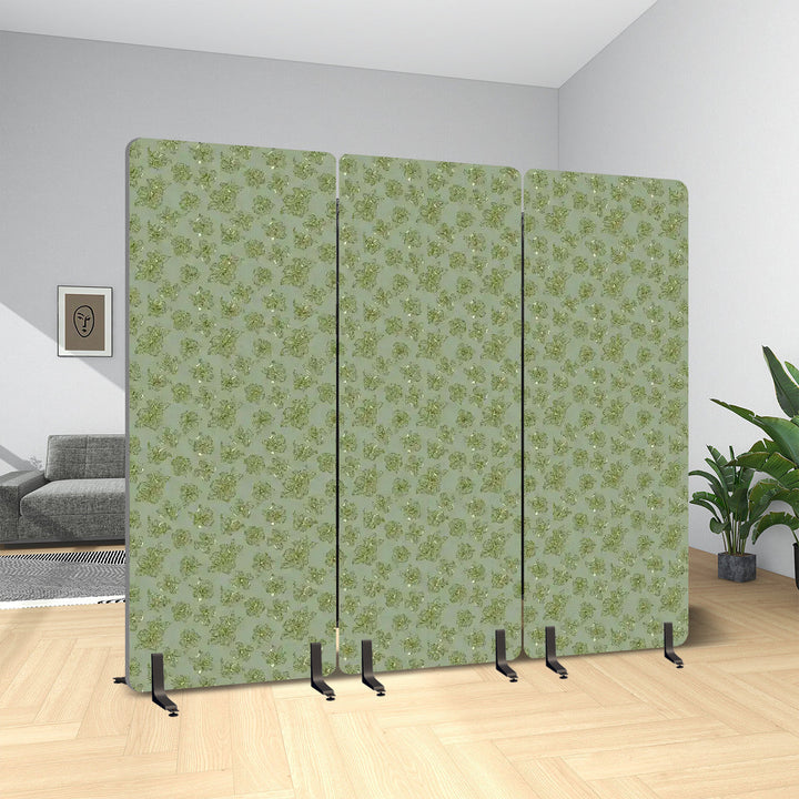 3 Panel Sound-Absorbing Room Divider / Dogwood Blossoms