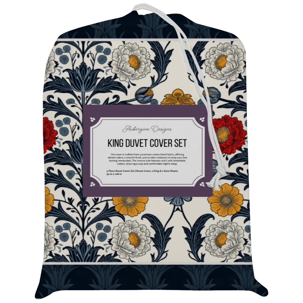 Sunlit Garden™ Piped Edge Duvet Cover Set - Heritage Garden