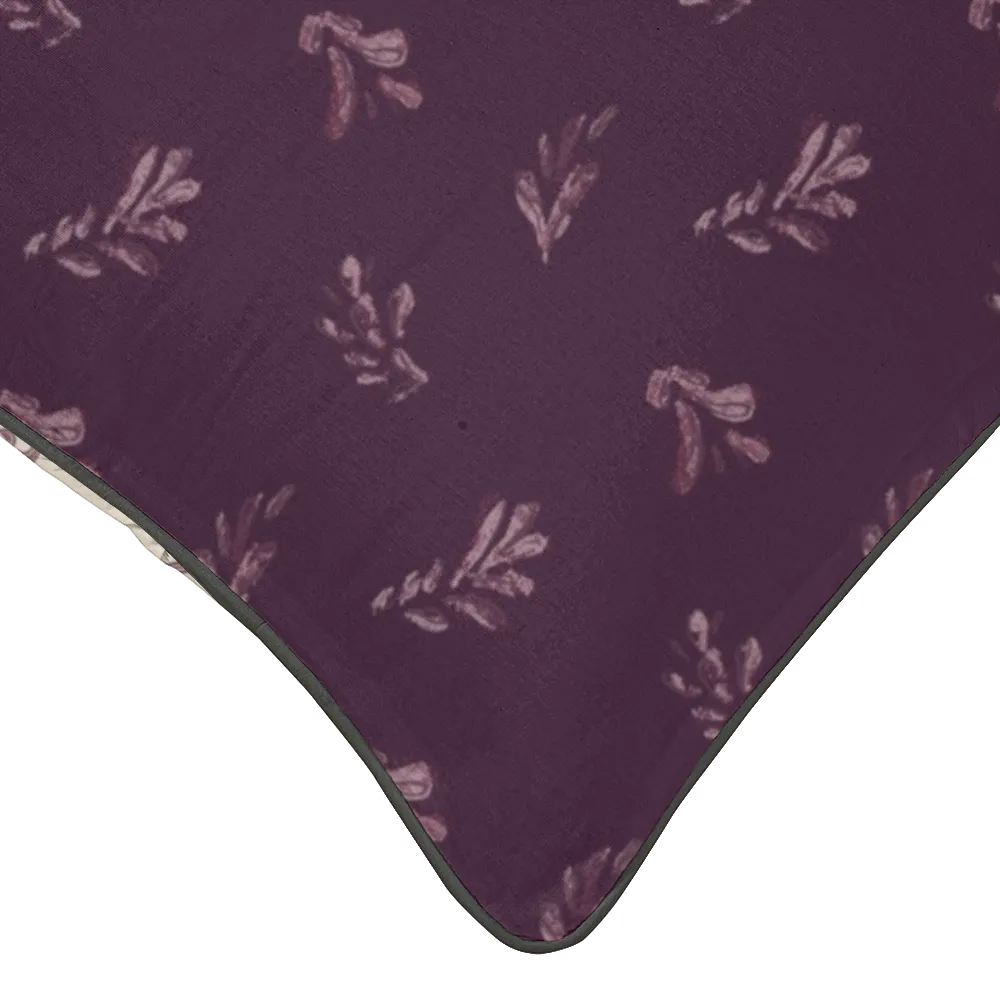 Harvest Garden Pillow Trio - Stamped Scatter (Aubergine)