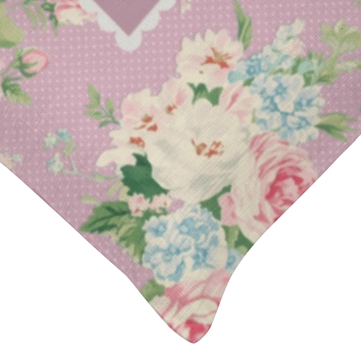 Emma - Lilac Floral Lumbar Pillow – Personalized Panel | Vintage Cottage Collection