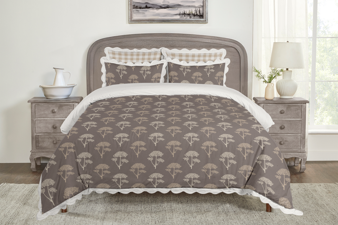 5 Piece Cotton Duvet Cover Set - Queen | Stem (SW - Naturally Refined Collection)