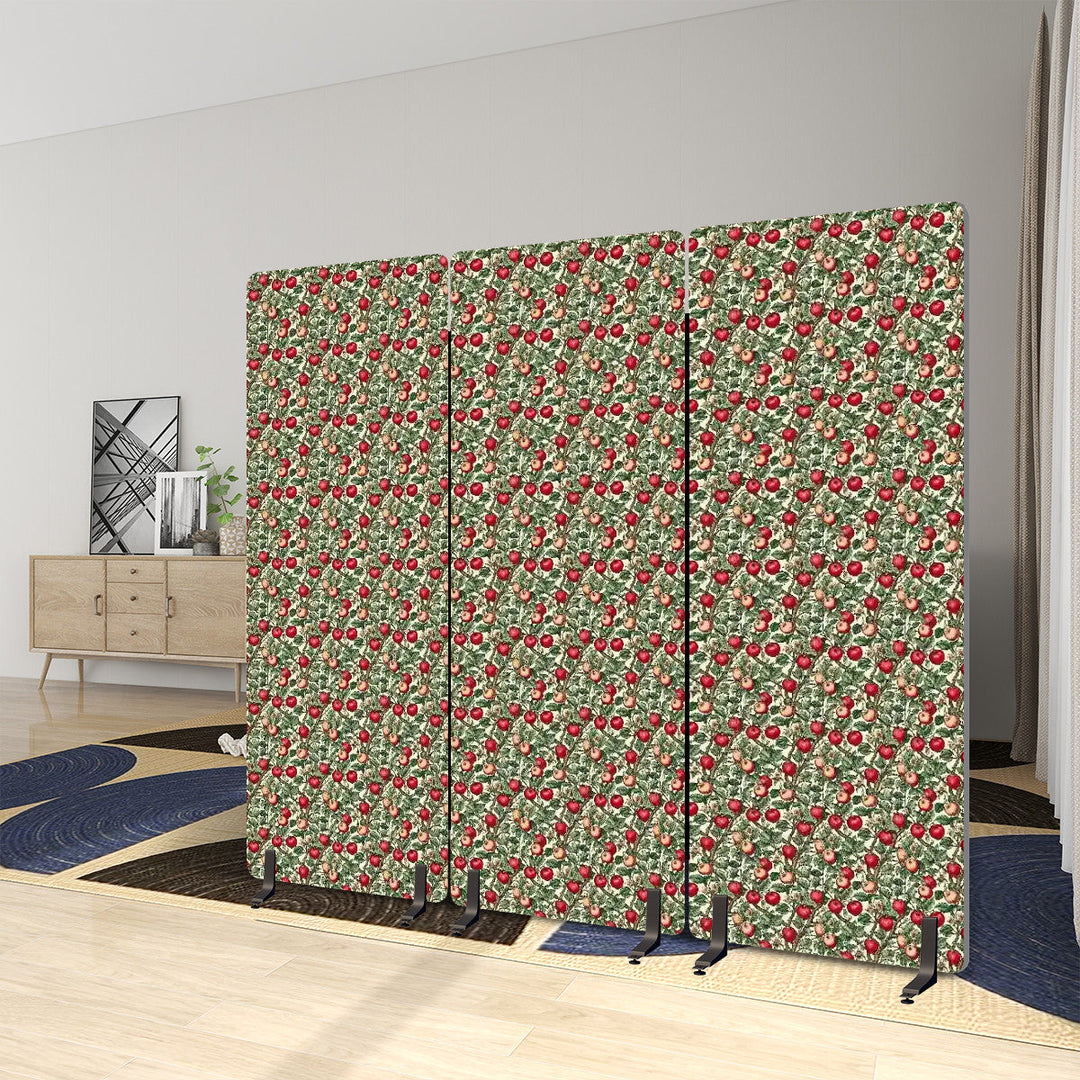 3 Panel Sound-Absorbing Room Divider / Tree Fruits - William Morris Inspired Collection