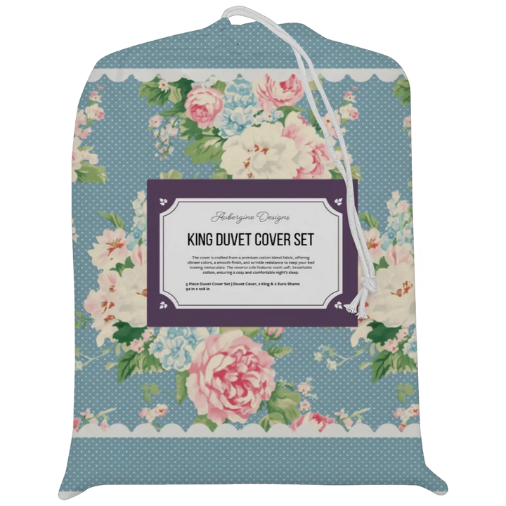 Vintage Cottage Collection Scalloped Duvet Cover Set - Emma (Bluejay)
