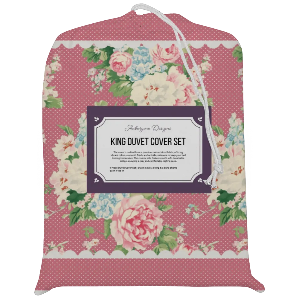 Vintage Cottage Collection Scalloped Duvet Cover Set - Emma (Peony)