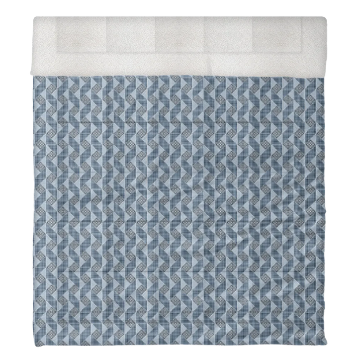 Luxury Flannel & Sherpa Comforter Set | Patchwork Snowflake - Winter Day