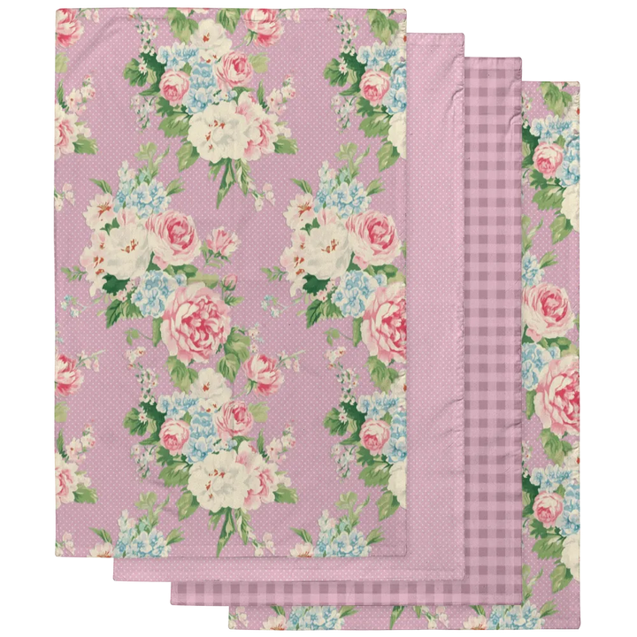 Emma – Lilac Tea Towel Set (4) | Vintage Cottage Collection