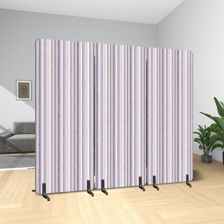 3 Panel Sound-Absorbing Room Divider / Sketchy Stripes